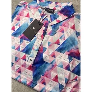New Bad‎ Birdie Women's Sleeveless Polo Size XXL Geometric $78